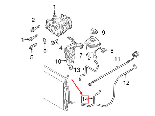 NEW AUDI A8 D3 4E POWER STEERING RETURN HOSE 4E0422891K ORIGINAL - Image 4
