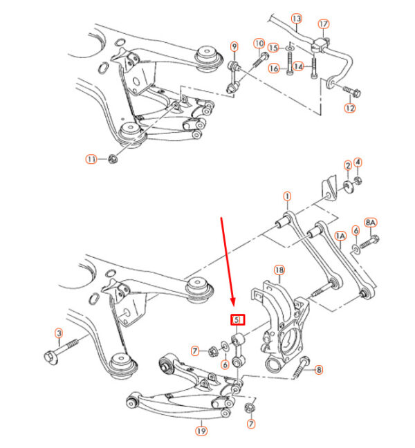 Audi A8 D3 rear right pendulum rod connecting rod 4E0505548L NEW - Image 3