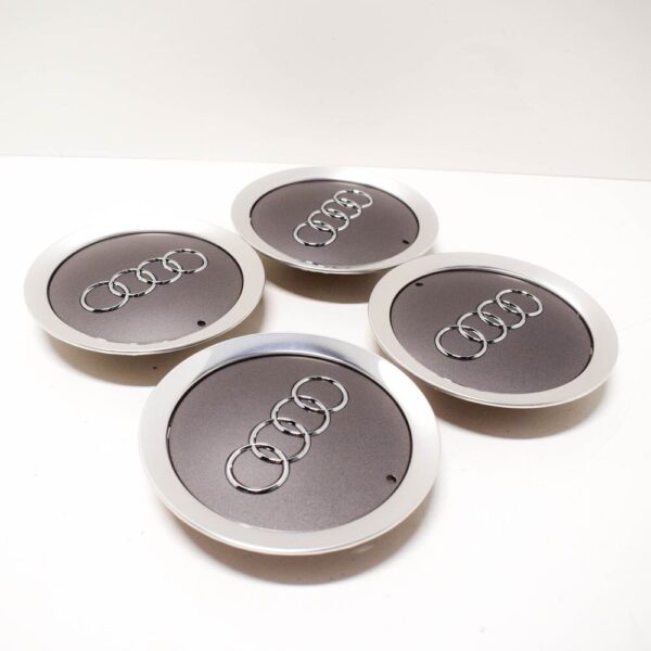 Audi A6 4F2 Wheel Center Hub Caps 4x SET Gray Metallic 4E0601165A7ZJ NEW ORIGINAL - Image 3