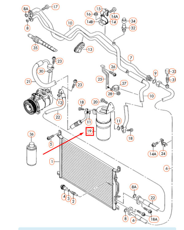 NEW AUDI A8 D3 A/C RECEIVER DRIER 4E0820189G ORIGINAL - Image 4