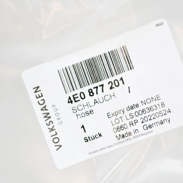 AUDI A8 D3 FRONT SUNROOF WATER DRAIN HOSE 4E0877201 NEW ORIGINAL