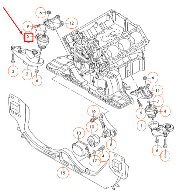 Audi A6 C6 engine hydropower right 4F0199382BL NEW ORIGINAL - Image 5