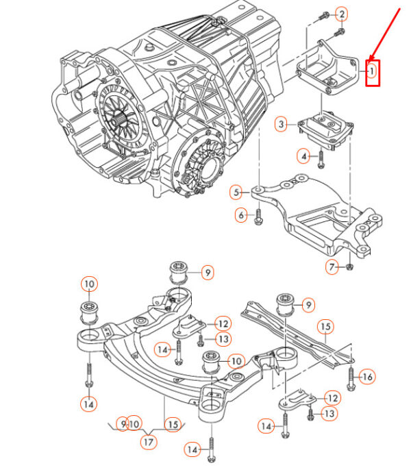 Audi A6 C6 Transmission Mount 4F0399115AH NEW ORIGINAL - Image 4