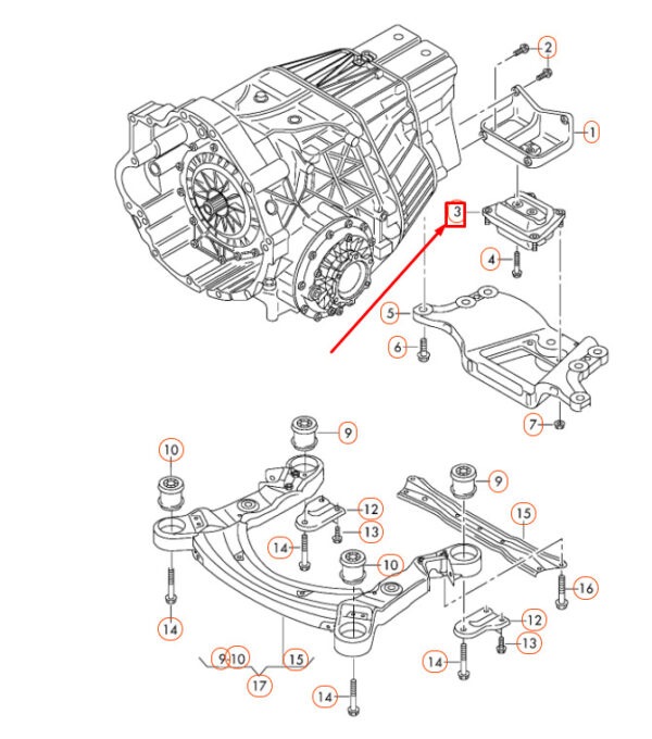 AUDI A6 C6 GEARBOX MOUNT 4F0399151BL NEW ORIGINAL - Image 5