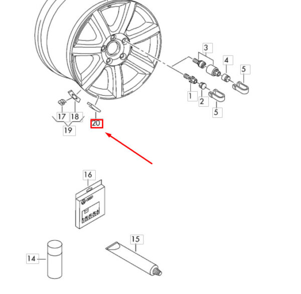 AUDI Q3 8U Wheel Balancer Weight Self-Adhesive 4F0601185A NEW ORIGINAL - Image 3