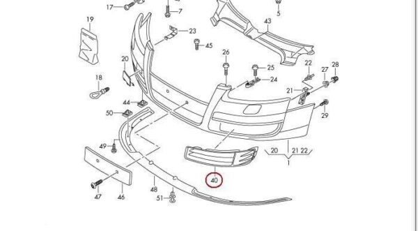 Audi RS6 C6 08-10 Lower Left Grille Front Bumper Black 4F0807681KY - Image 3