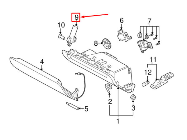 NEW AUDI Q7 4L FRONT GLOVE BOX DAMPER LHD 4F1880324A ORIGINAL - Image 4