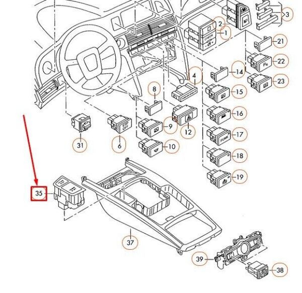 Audi A6 4F C6 Genuine Engine Stop Switch 4F1905217CVUV - Image 4