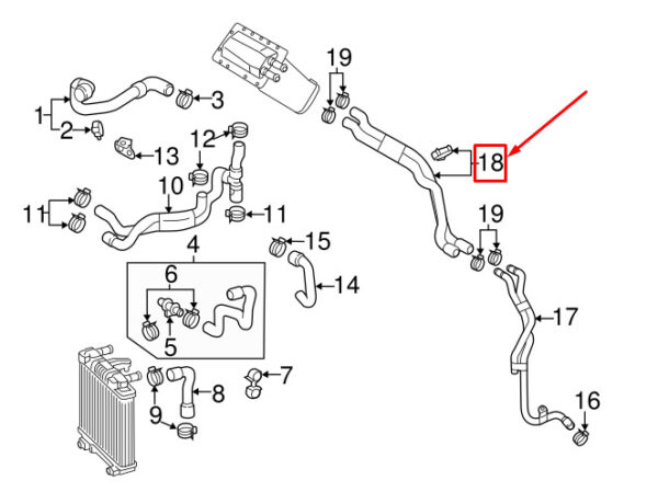 AUDI A6 AVANT C7 CONNECTING HOSE FRONT LEFT INNER 4G0145919J NEW ORIGINAL - Image 4