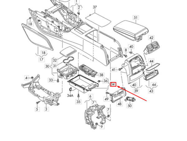 NEW OEM AUDI A6 C7 CENTRE CONSOLE STOWAGE COMPARTMENT 4G0864981P4PK ORIGINAL - Image 3