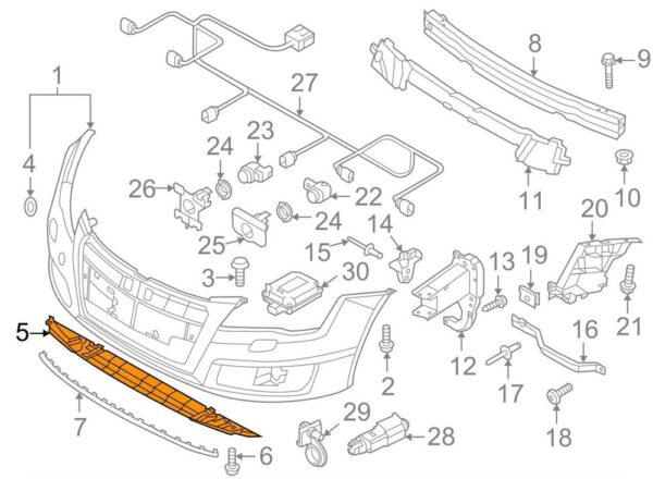 Audi A7 4G Front Bumper Deflector 4G8807611C NEW