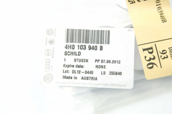 Emblema 4H0103940B OEM originale AUDI A4 A5 A6 Q3 Q5 Quattro - Image 3