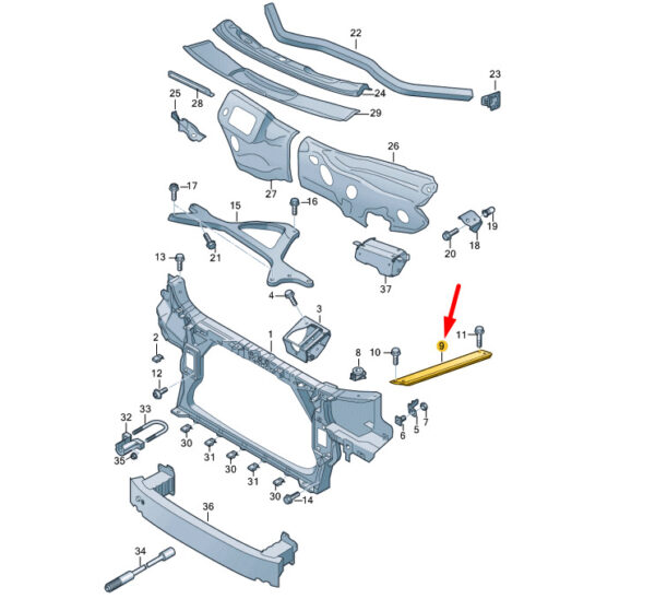 Audi A8 D4 left support plate bracket longitudinal support 4H0805861C NEW ORIGINAL - Image 5