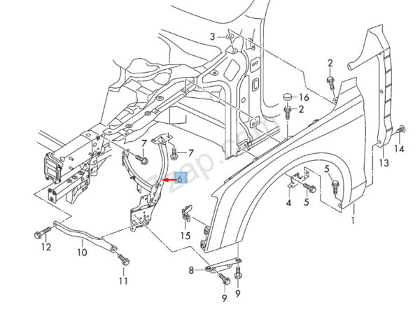 Audi A8 D4 fender strut right 4H0821136F new original