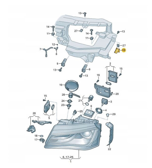 NEW AUDI A8 D3 4E FRONT RIGHT HEADLIGHTS BACK BRACKET 4H0941454 ORIGINAL - Image 3