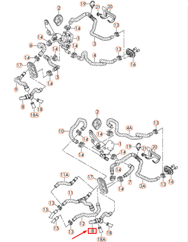 NEW AUDI A8 D4 FEED COOLANT HOSE LHD 4H1819372M ORIGINAL - Image 4