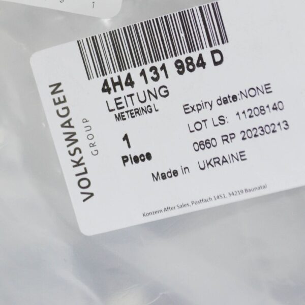 AUDI A8 4H FRONT REDUCING AGENT INJECTOR METERING LINE 4H4131984E NEW ORIGINAL