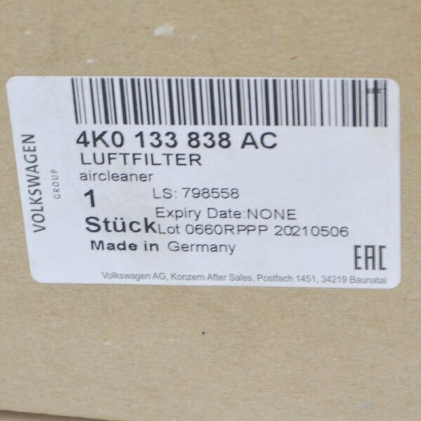 Audi A6 C8 4K Air Filter Cleaning Box 4K0133838AC NEW