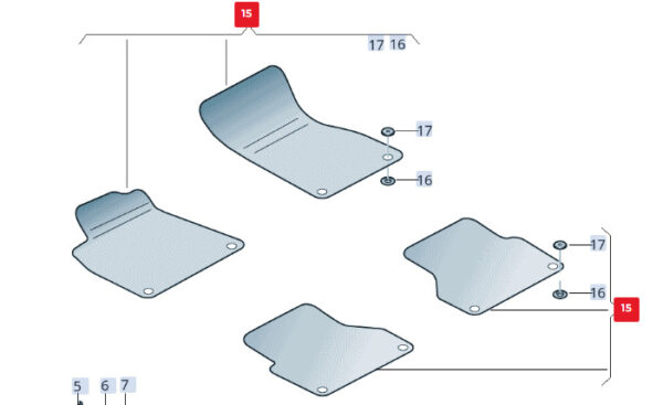 AUDI A6 S6 C8 4K FLOOR MATS SET FRONT AND REAR RHD 4K2863011ERPK NEW ORIGINAL - Image 3