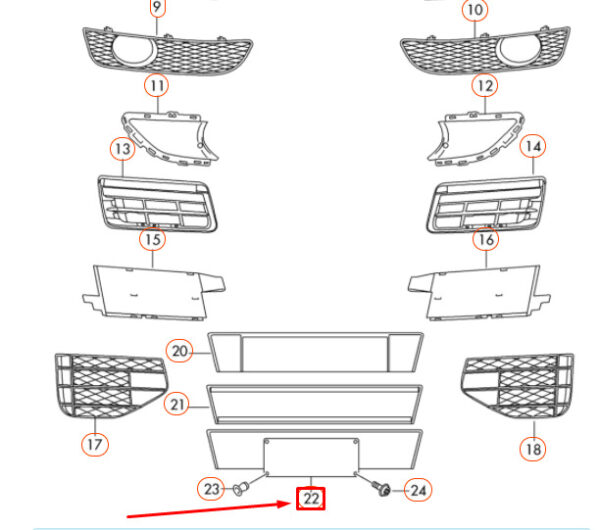 NEW AUDI Q7 4L FRONT LICENCE PLATE HOLDER 4L0807285ET94 ORIGINAL - Image 4