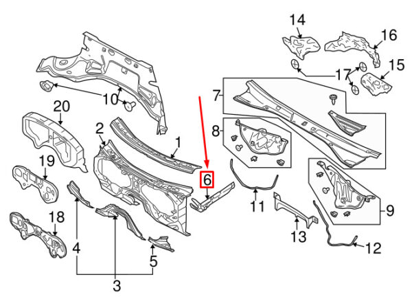 Audi Q7 4L left bonnet end plate 4L0819683 NEW ORIGINAL - Image 4