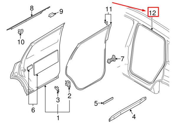 AUDI Q7 4L REAR INTERIOR DOOR SEAL 4L0833721A NEW ORIGINAL - Image 4