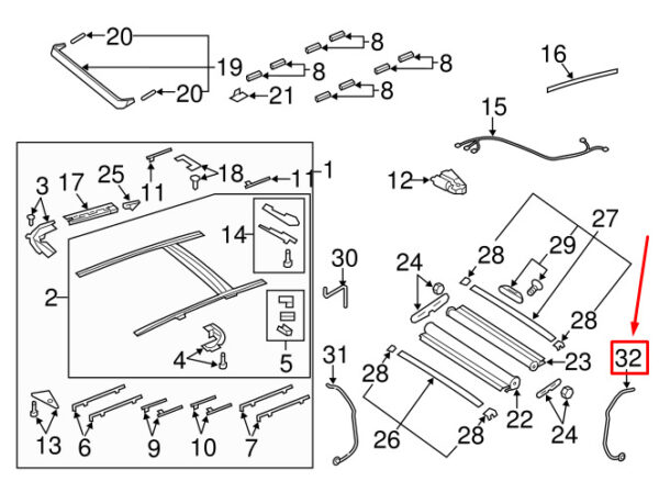 AUDI Q7 4L DRAIN HOSE SUNROOF REAR LEFT 4L0877233A NEW ORIGINAL - Image 4
