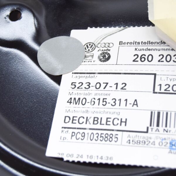 AUDI Q7 4M Front Left Brake Disc Protection Splash Shield 4M0615311A NEW ORIGINAL