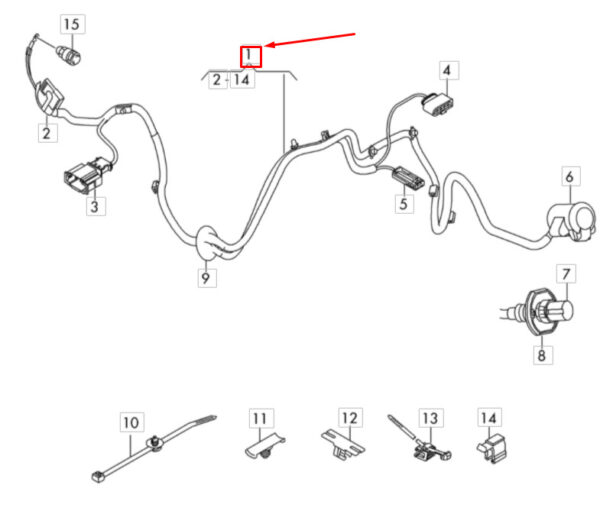 Audi Q7 4M towbar wiring original 4M0971124H
