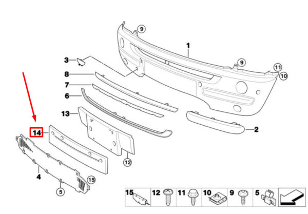 MINI COOPER R50 USA Front License Plate Cover 51110698520 NEW GENUINE - Image 4