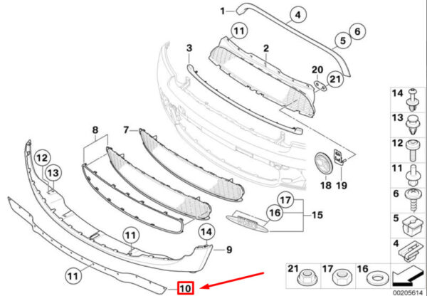 NEW OEM MINI COOPER R56 FRONT LOWER PRESSURE LIP SEAL 51112755337 GENUINE - Image 5