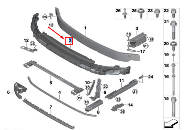 MINI COOPER F56 FRONT BUMPER FOAM 51115A015F3 NEW GENUINE - Image 4