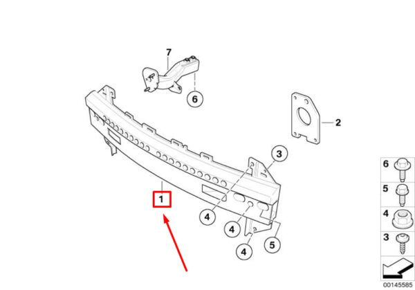 MINI COOPER R50 US/GOLF FRONT BUMPER CARRIER LHD 51117056709 NEW GENUINE - Image 5