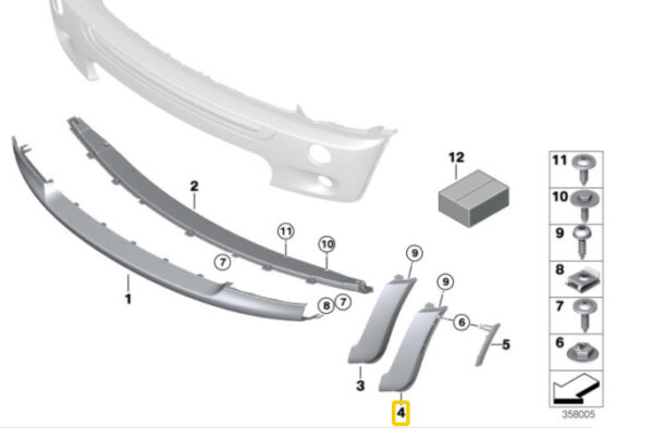NEW MINI R50 R52 R53 FRONT BUMPER OUTER PLASTIC TRIM RIGHT SIDE - Image 5