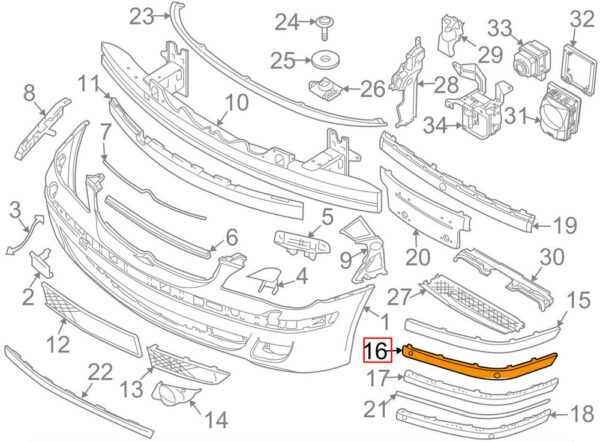 BMW 7 E65 Front Left Bumper Bar 51117142191 2003 NEW ORIGINAL