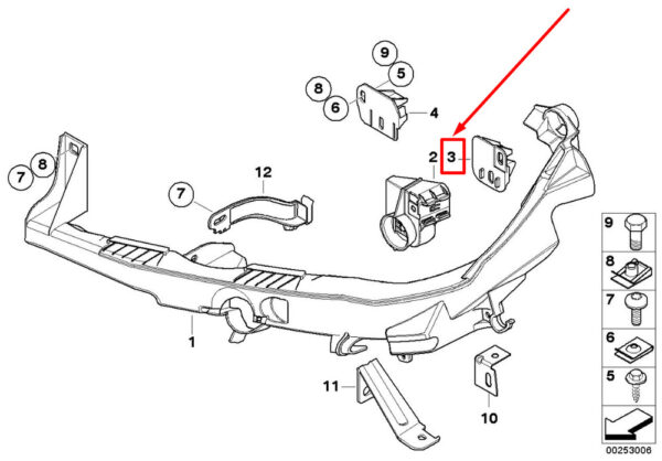 BMW 3 Series Coupe E92 left headlight arm holder 7156553 51117156553 new original - Image 5