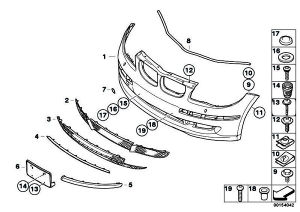 2008-2012 BMW E81 E87 FRONT BUMPER CENTER GRILLE TRIM ORIGINAL 511171823 - Image 4