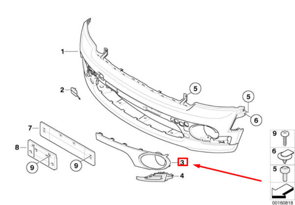MINI CONVERTIBLE R57 FRONT LEFT AERO BUMPER TRIM 7199871 51117199871 - Image 4