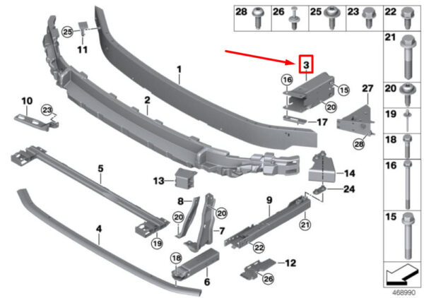 NEW MINI COOPER F56 FRONT LEFT CARRIER DEFORMATION ELEMENT 51117301581 - Image 4