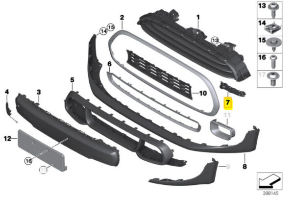 New Genuine MINI COOPER F55 F56 F57 Front Bumper Lower O/S Right Air Inlet OEM - Image 4