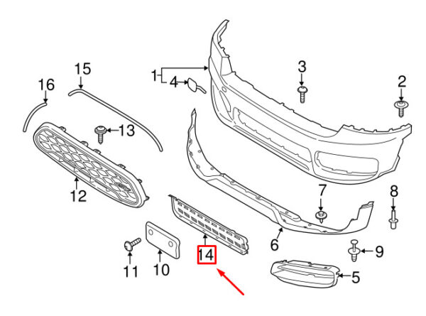 MINI COUNTRYMAN F60 FRONT BUMPER LOWER CENTER GRILL 51117390548 NEW GENUINE - Image 4