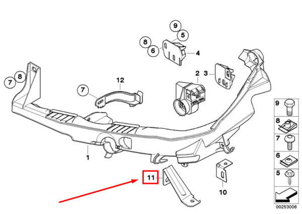 BMW 3 Convertible E93 Left Headlight Arm Holder 7891251 51117891251 NEW REAL - Image 4