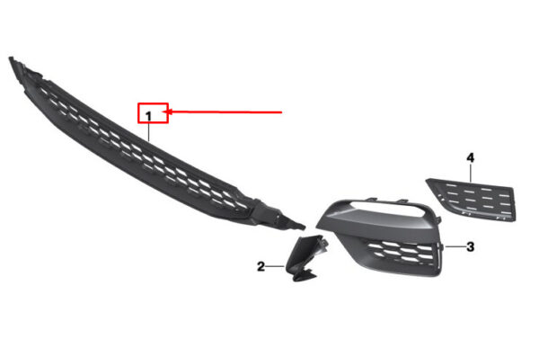 BMW X3 G01 radiator grille for front bumper, center, 51118064600, original part - Image 5