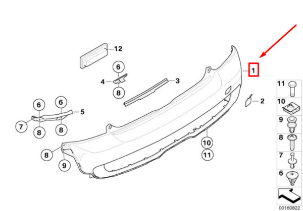NEW MINI COOPER S R56 REAR BUMPER COVER 51122755692 ORIGINAL - Image 4