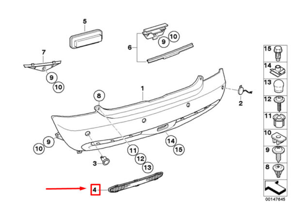 NEW MINI CONVERTIBLE R52 REAR LEFT BUMPER GRILL 7068397 51127068397 ORIGINAL - Image 4