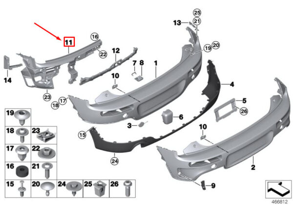 MINI CLUBMAN F54 REAR RIGHT BUMPER GUIDE BRACKET 51127348902 GENUINE - Image 4