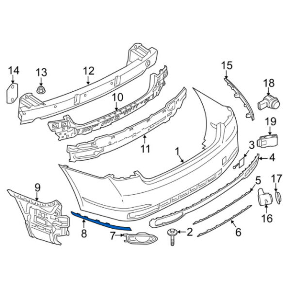 BMW 7 G11 G12 rear right bumper corner strip 51127365560 NEW REAL - Image 5