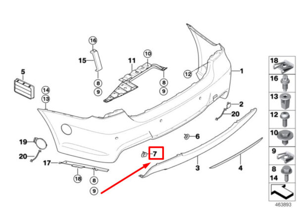 BMW 3 Series E90 Parktronic holder rear left 8040153 51128040153 NEW ORIGINAL - Image 4