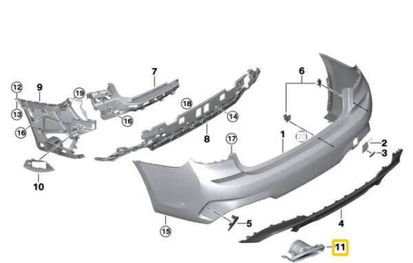 OEM BMW M3 G20 M340I M340IX SEDAN TRIM EXHAUST TAILPIPE RIGHT 51128093304 NEW - Image 4