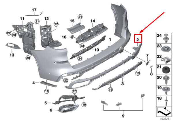 BMW X5 G05 rear bumper lower trim 51128099937 8099937 NEW ORIGINAL - Image 4